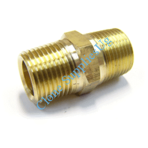 Brass Hex Nipple (M × M)