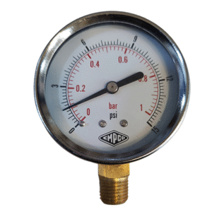 Manometer,Pressure Gauges 2.5" 1 Bar Dry
