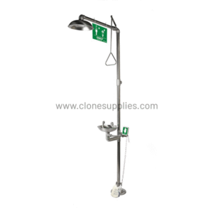 Emergency Shower & Eyewash With Foot Pedal, Stainless Steel