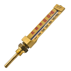 Industrial V shape brass thermometer