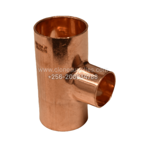 Copper reducing tee fitting EN 1254-1 for plumbing and gas systems in Uganda