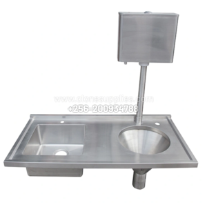 Stainless steel sluice sink for hospitals and utility rooms in Uganda