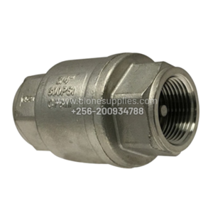 Stainless steel spring loaded check valve for industrial piping systems in Uganda